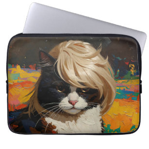 Capa Para Notebook Gato Em Uma Peruca (#2)
