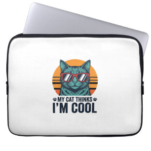 Capa Para Notebook Gato Engraçado Acha Que Sou Legal Vintage