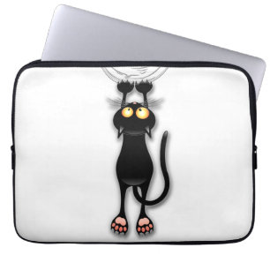 Capa Para Notebook Gato engraçado Personagem arranhando Tecido