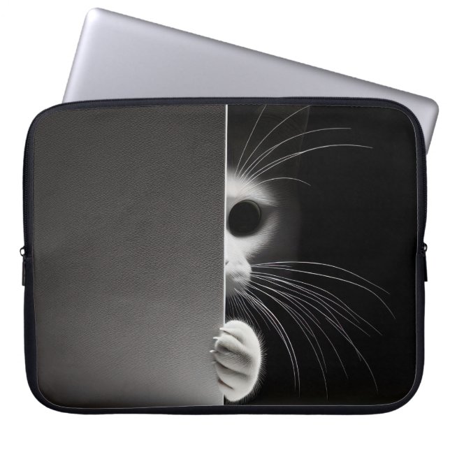 Capa Para Notebook Gato Escondido Em Sombras (Frente)