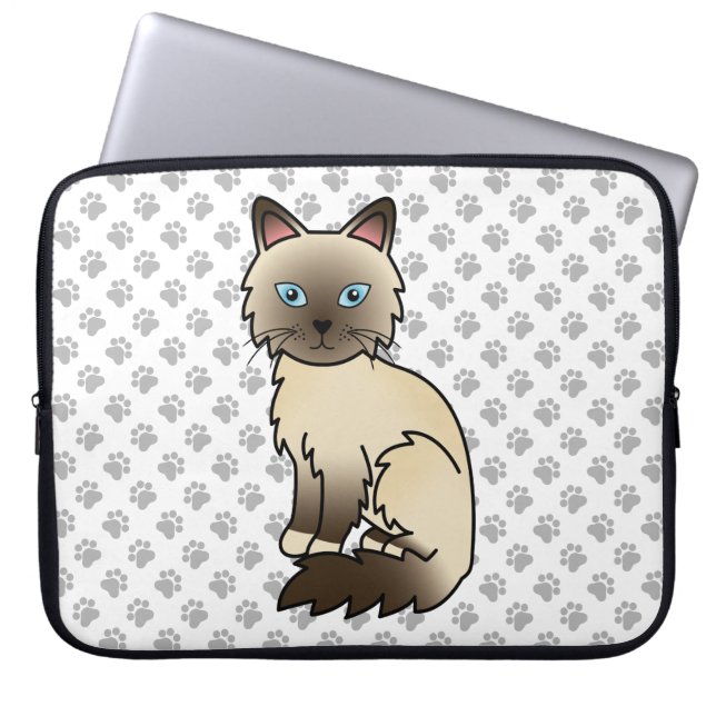 Capa Para Notebook Gato Fofo de Chocolate Point Birman / Ragdoll & Pa (Frente)