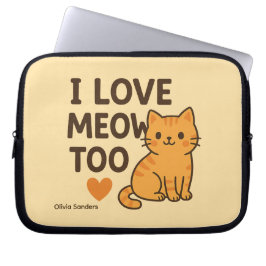 Capa Para Notebook Gato Fofo “EU AMO MEOW TAMbém”