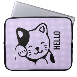 Capa Para Notebook Gato Gatinho Branco e Preto, Alô