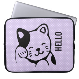 Capa Para Notebook Gato Gatinho Branco e Preto, Alô