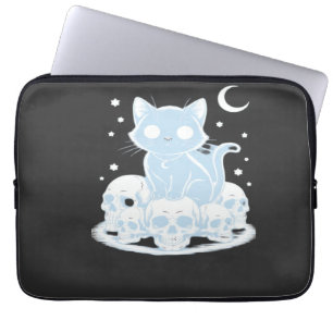 Capa Para Notebook Gato Gatinho Fofo de Halloween Estética Gótica Ess