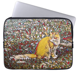 Capa Para Notebook Gato gengibre bonito para caminhar