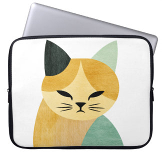 Capa Para Notebook Gato Geométrico Minimalista Escandinavo Moderno