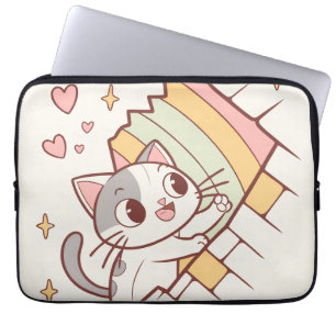 Capa Para Notebook Gato Kawaii Explodindo Capas de Laptop fofo