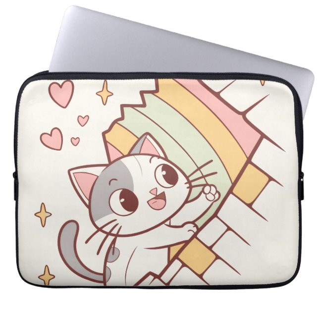 Capa Para Notebook Gato Kawaii Explodindo Capas de Laptop |fofo  (Frente)