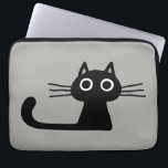 Capa Para Notebook Gato legal de Gatinho Preto | Whimsic Animal Art<br><div class="desc">Proteja o seu computador com esta bolsa de laptop legal de gato preto. Gatinho preto Quirky com olhos redondos grandes e cauda longa. Um design de felino divertido para amantes de gatos. Visite o Doodle World de Jenn para obter ainda mais acessórios de eletrônicos com este gato preto branco.</div>