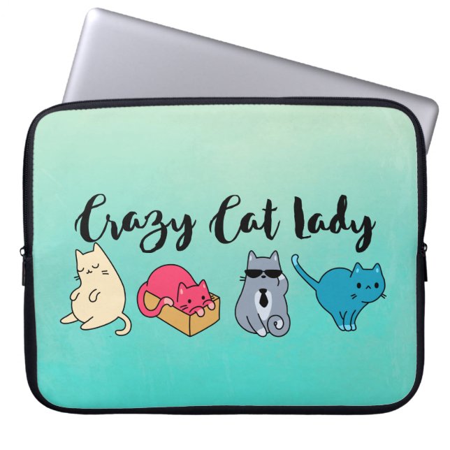 Capa Para Notebook Gato Louco e 4 Gatos (Frente)