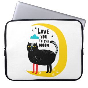 Capa Para Notebook Gato na lua
