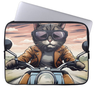 Capa Para Notebook Gato na moto