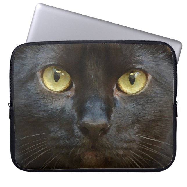 Capa Para Notebook Gato negro (Frente)