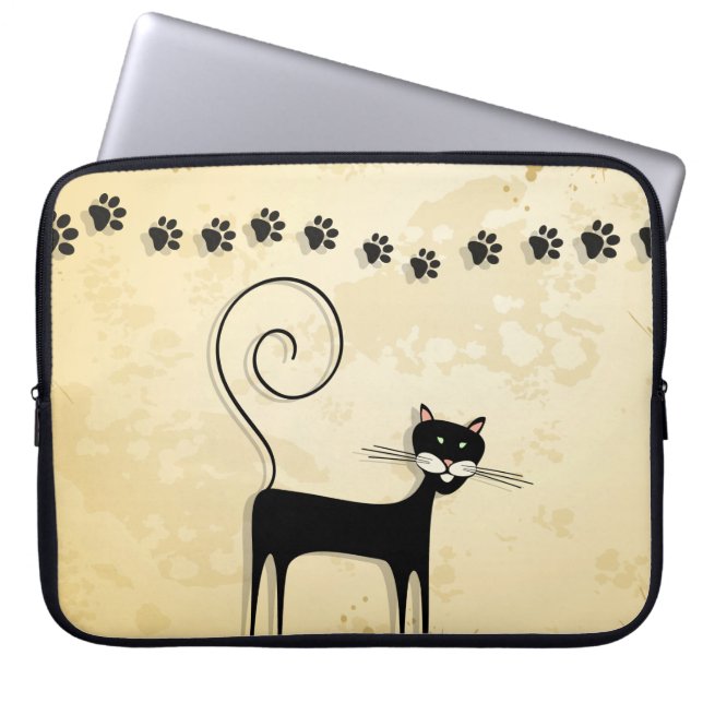 Capa Para Notebook Gato negro (Frente)