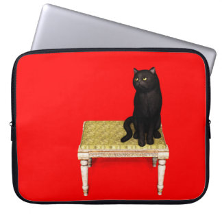 Capa Para Notebook Gato negro na bolsa de laptop das fezes