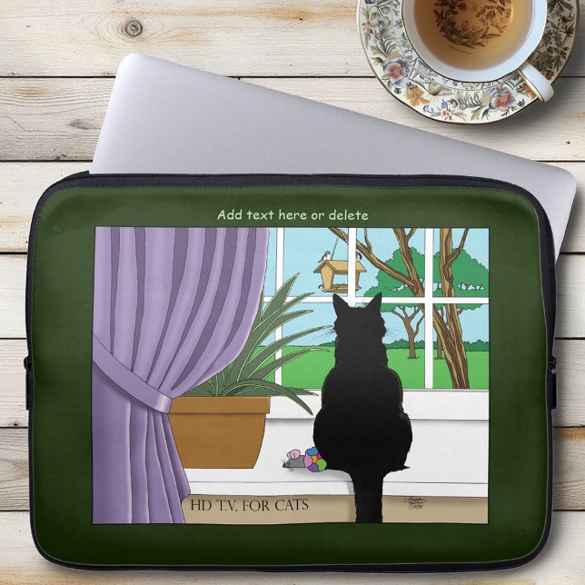 Capa Para Notebook Gato Negro Olhando Para A Janela (Criador carregado)