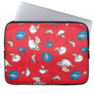 Capa Para Notebook Gato No Chapéu   O Padrão Vermelho Do Peixe