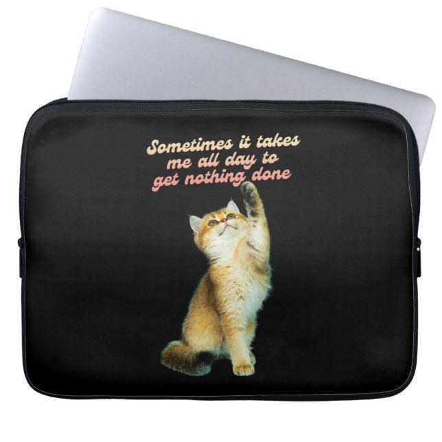 Capa Para Notebook Gato Preguiçoso De Gato Engraçado De Pão (Frente)
