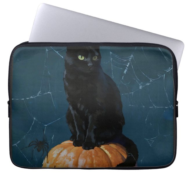 Capa Para Notebook Gato Preto (Frente)