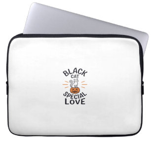 Capa Para Notebook Gato Preto Amor Especial Design de Vetor de Gato d