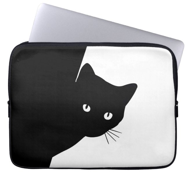 Capa Para Notebook Gato Preto de Vento (Frente)