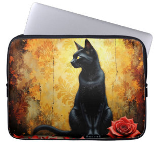 Capa Para Notebook Gato Preto Elegante