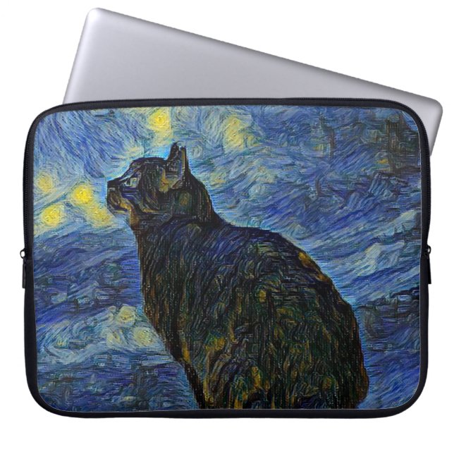 Capa Para Notebook Gato Shambhala de pintura digital em Vincent Van G (Frente)