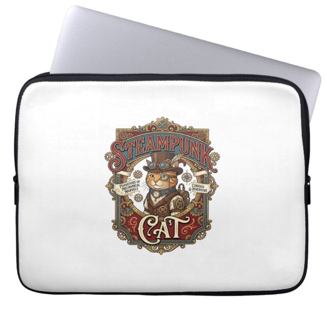 Capa Para Notebook Gato Steampunk Vintage Steampunk Gato (Frente)
