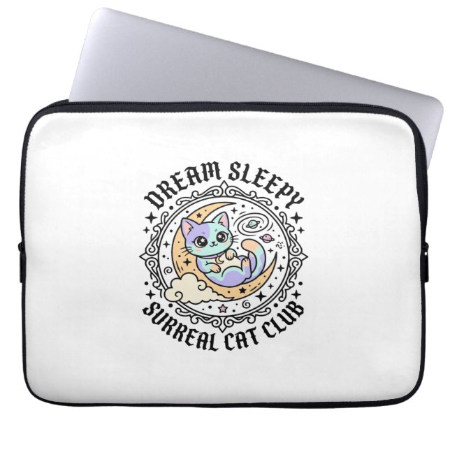 Capa Para Notebook Gato Surreal Sonolento dos Sonhos - Design Diverti (Frente)