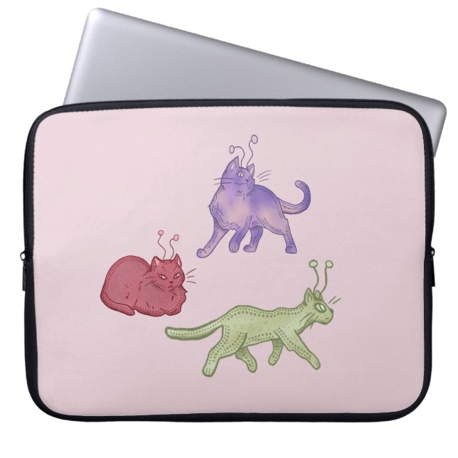 Capa Para Notebook Gatos Alienígenas Gato Espacial Caprichoso Diverti (Frente)
