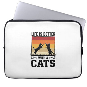 Capa Para Notebook Gatos Antigos Citação Design Retro pôr do sol Aman