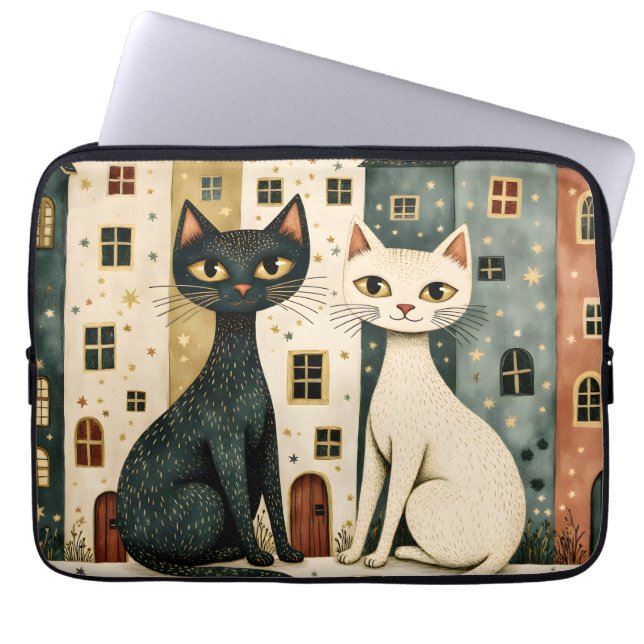 Capa Para Notebook Gatos Artísticos  (Frente)