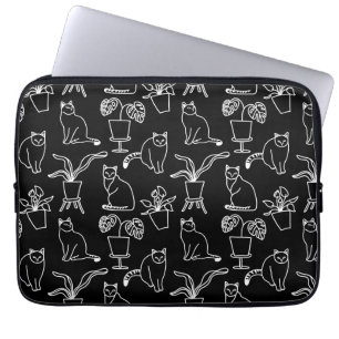 Capa Para Notebook Gatos brancos em preto