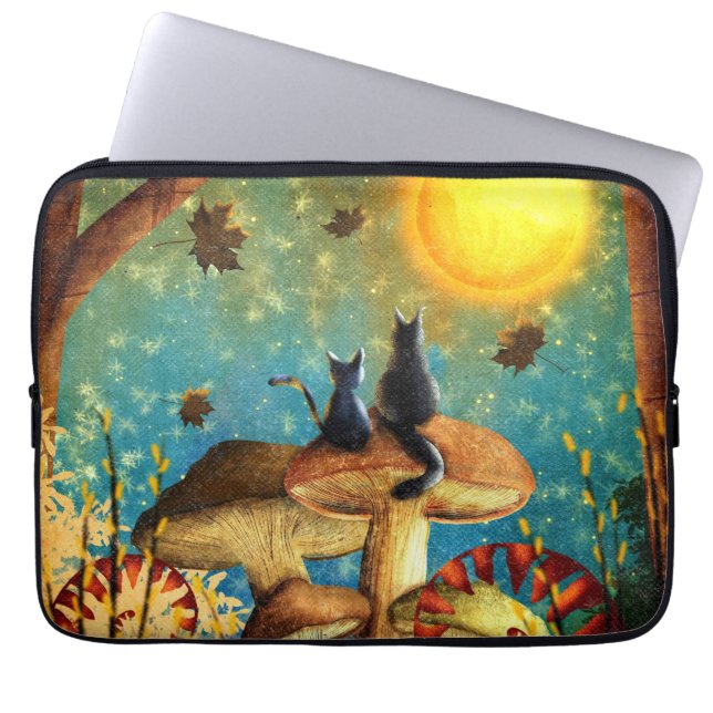 Capa Para Notebook Gatos De Cogumelo (Frente)