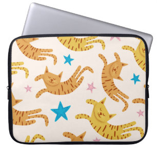 Capa Para Notebook Gatos e Estrelas Whimsical: Padrão de Moda para Cr