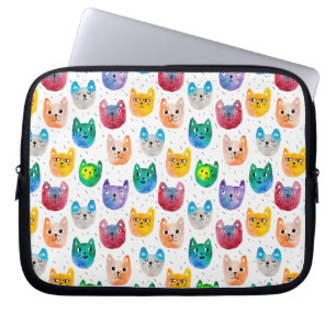Capa Para Notebook Gatos em aquarela e amigos