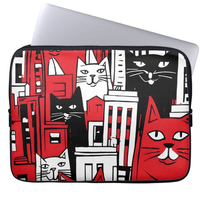 Capa Para Notebook Gatos em Nova York (Frente)