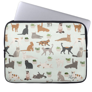 Capa Para Notebook Gatos Fofos e Plantas Domésticas