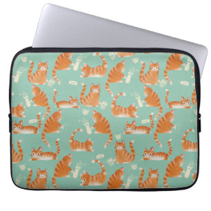 Capa Para Notebook Gatos Laranja Maus A Baterem