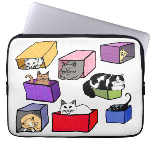 Capa Para Notebook Gatos na bolsa de laptop colorida das caixas