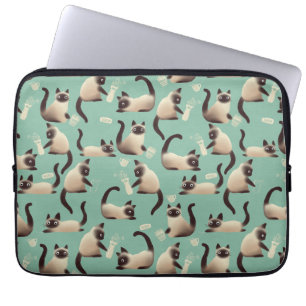 Capa Para Notebook Gatos Siameses Ruins A Arrancar Coisas