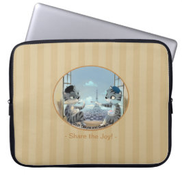 Capa Para Notebook Gatos & Torre Eiffel - Paris Joy Capinha para Lapt