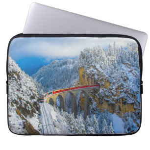 Capa Para Notebook Gelo e neve Bernina Express, Suiça