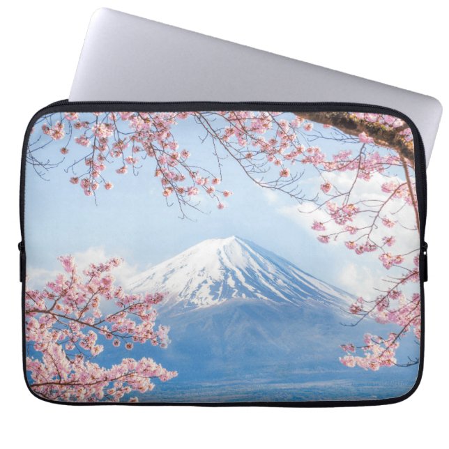 Capa Para Notebook Gelo e neve | Cherry Blossoms Mt. Fuji Japão (Frente)