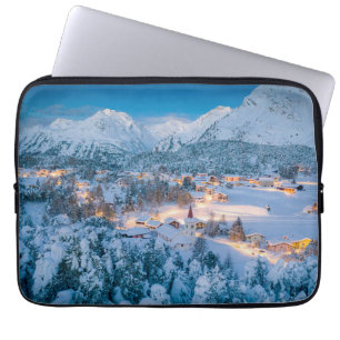 Capa Para Notebook Gelo e neve Graubunden, Engadin, Suiça