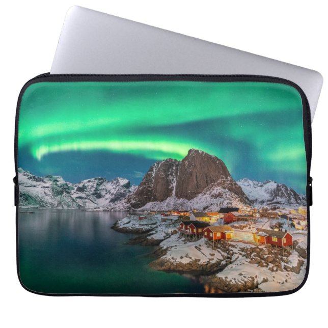 Capa Para Notebook Gelo e neve | Luzes Nortes, Noruega (Frente)