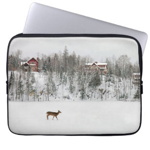 Capa Para Notebook Gelo e neve Veado em Snow Quebec, Canadá
