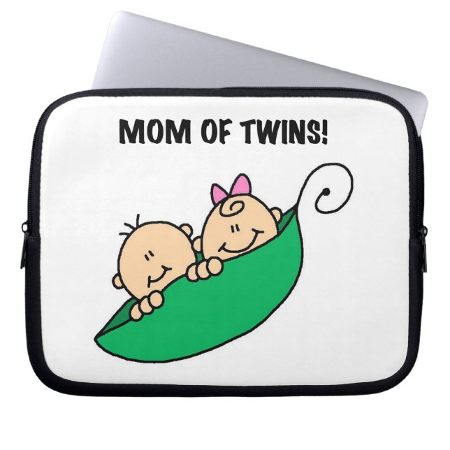 Capa Para Notebook Gêmeos Mãe - Ervilhas em presentes no Pod (Frente)