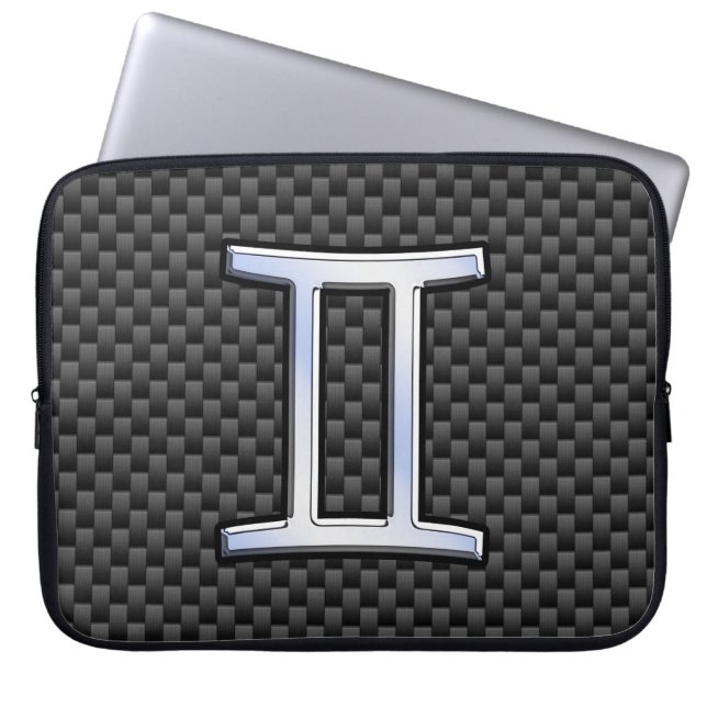Capa Para Notebook Gemini Zodiac - Sinal de Impressão de Fibra de Car (Frente)